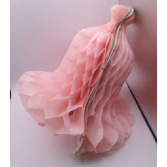 Lot of 5 Vintage Pink Honeycomb Bell Pink Paper Wedding Bells Decorations tissue - Picture 10 of 10